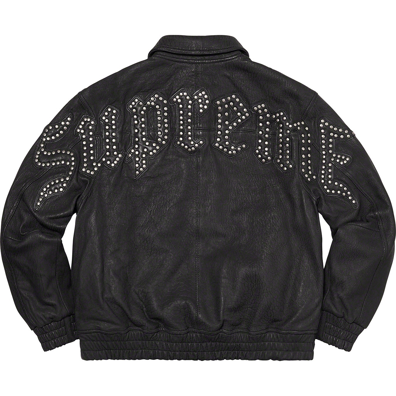 Pebbled Leather Varsity Jacket view 6